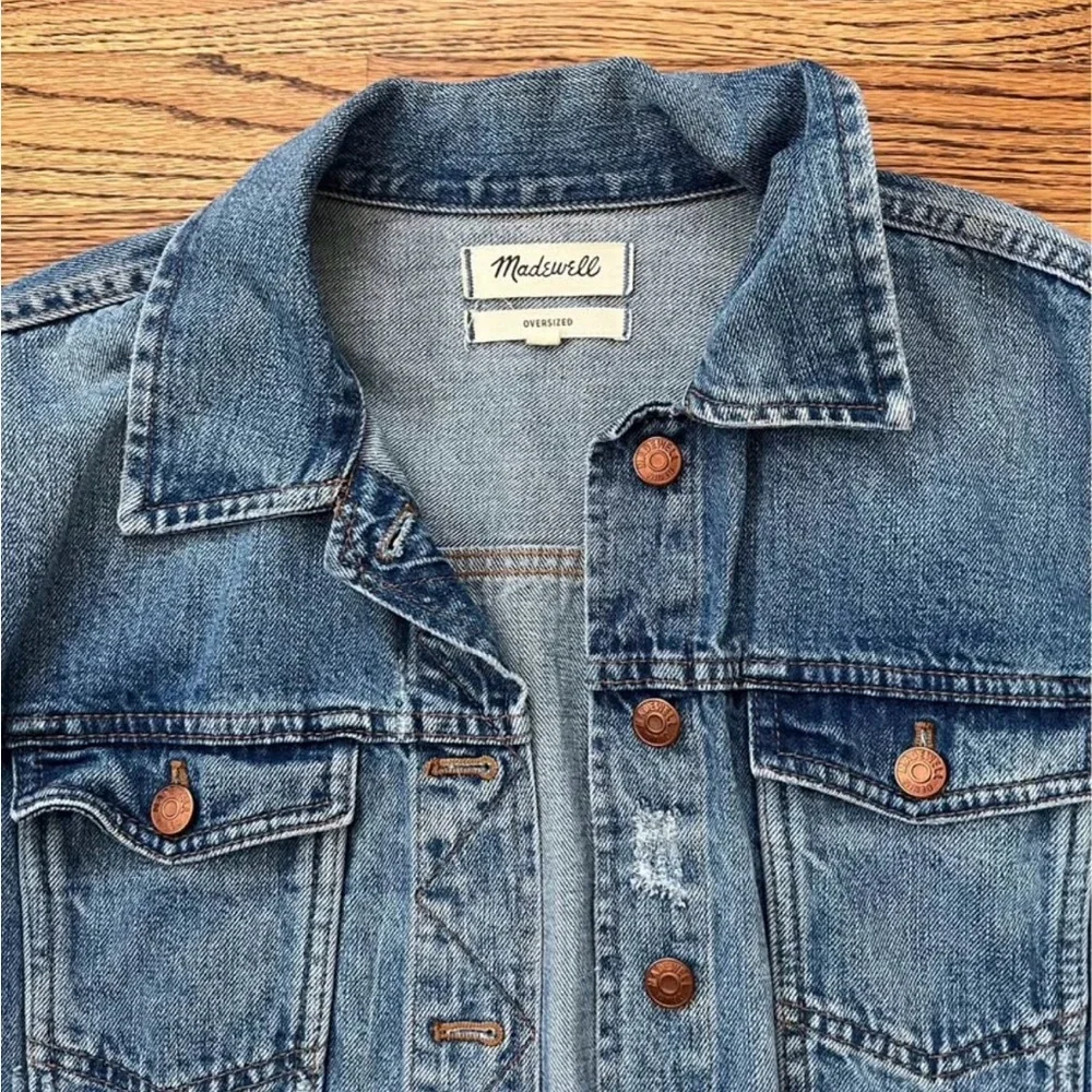 Madewell Oversized Light Wash Denim Jacket - Picture 2 of 4